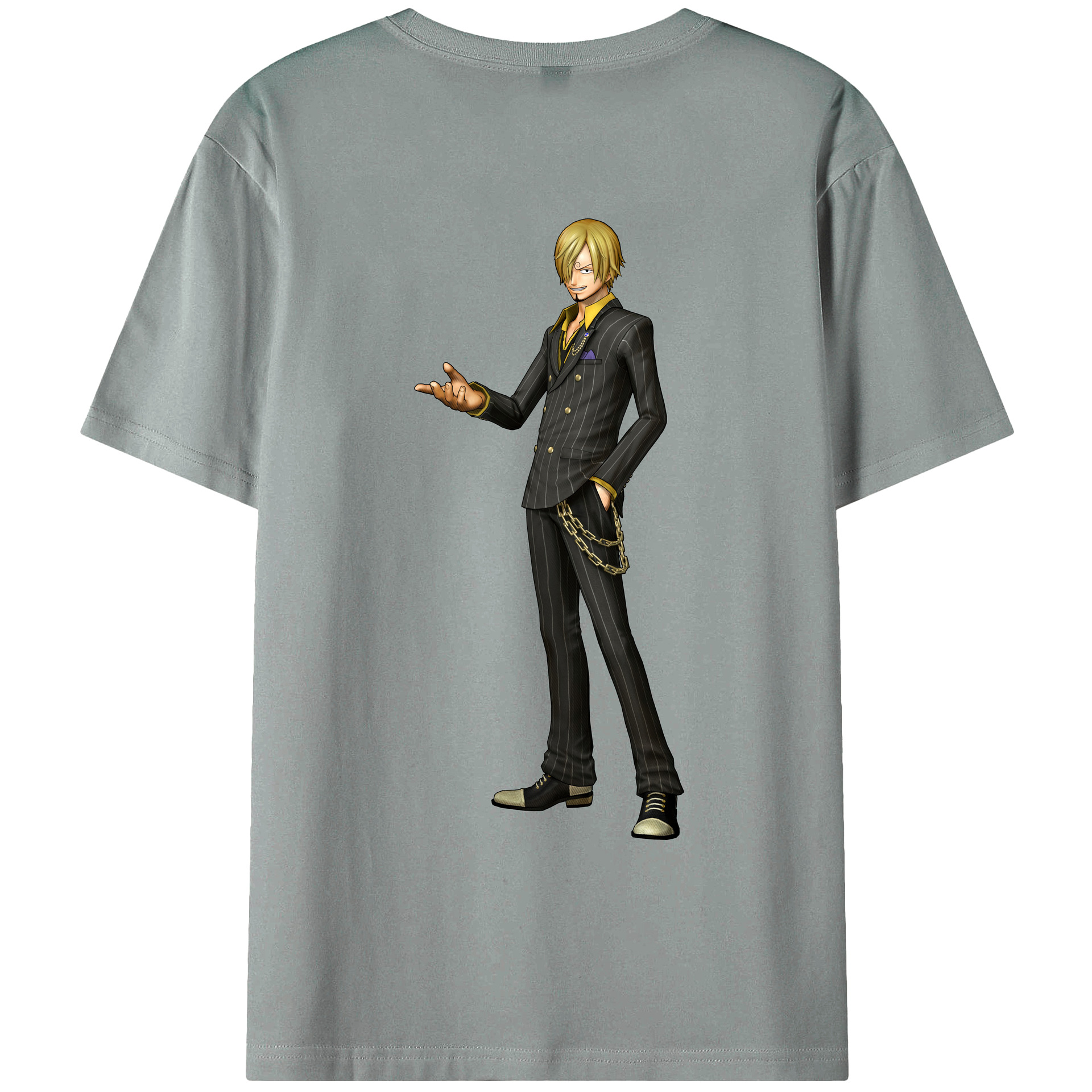 （画像用） ワンピース サンジ ONE PIECE Sanji 綿100％ メンズ半袖Tシャツ（バックプリント） 通気性